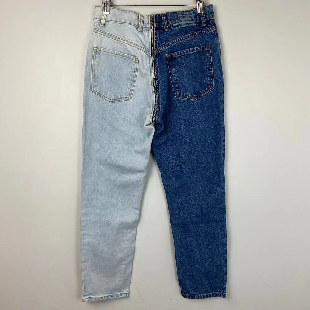 Revice Denim Yin Yang Two-Tone High Waisted Zipper Jeans In Tokyo Wash Size 28 - Picture 7 of 11